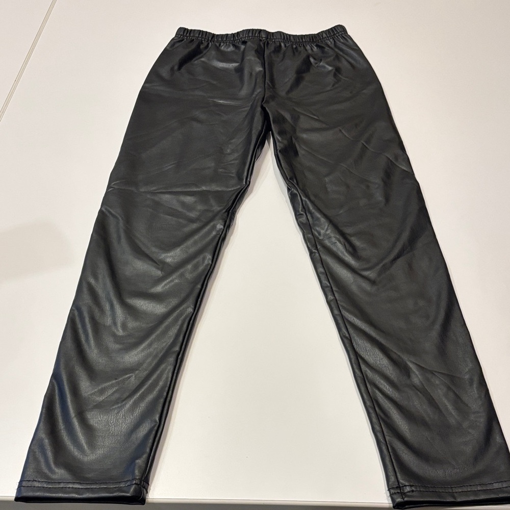 Hannah Banana Black Faux Leather Leggings